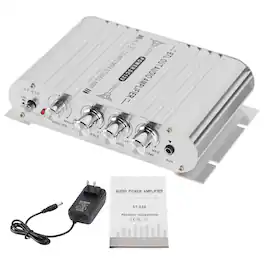 Topteng - ST-838BT 500W Peak 2.1CH Bluetooth 5.0 HiFi Amplifier – Aluminum Alloy, Low Distortion, Fit for Car & Home - Silver