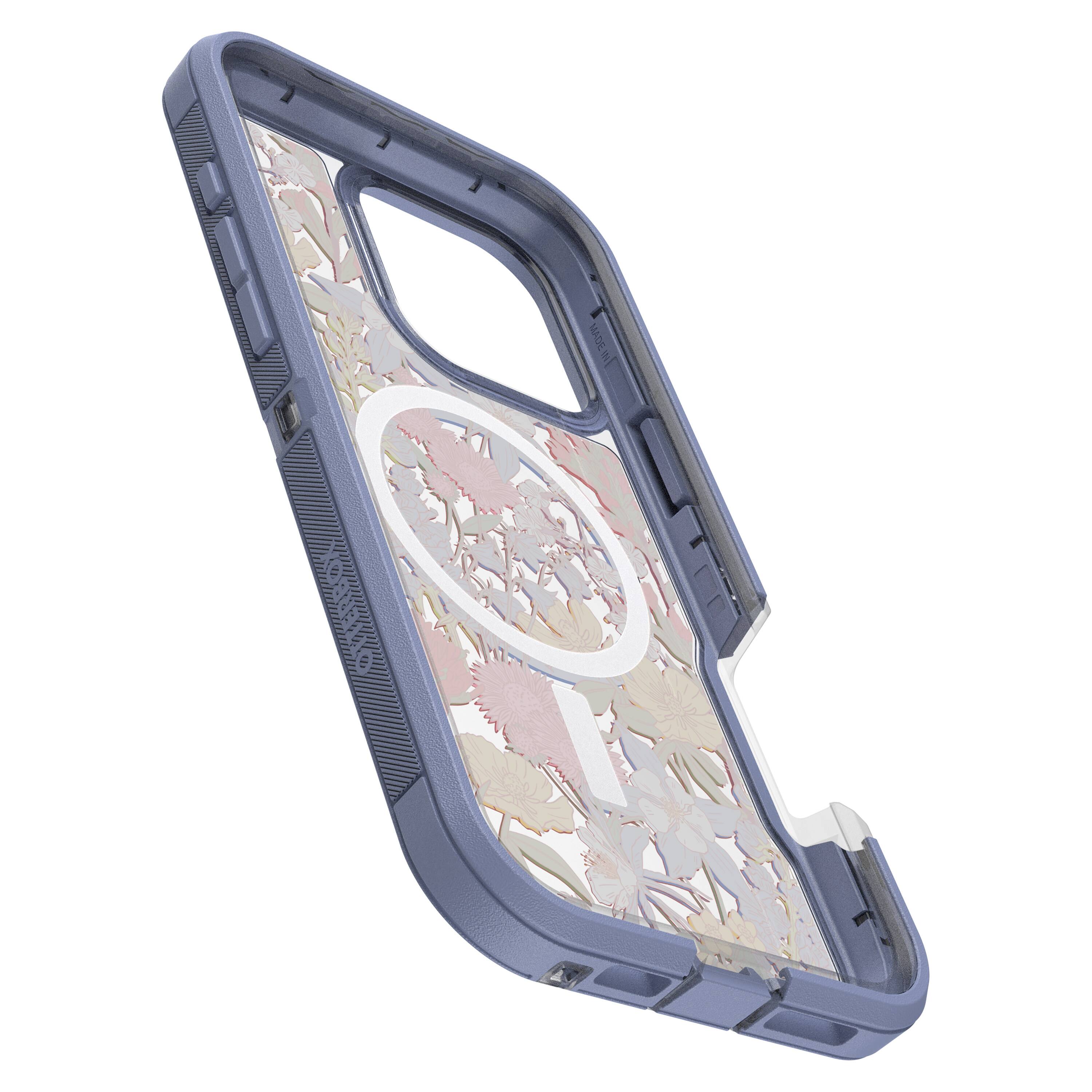 Left. OtterBox - Defender Series Pro XT Hard Shell for MagSafe for Apple iPhone 16 Pro Max - Wildflowers.