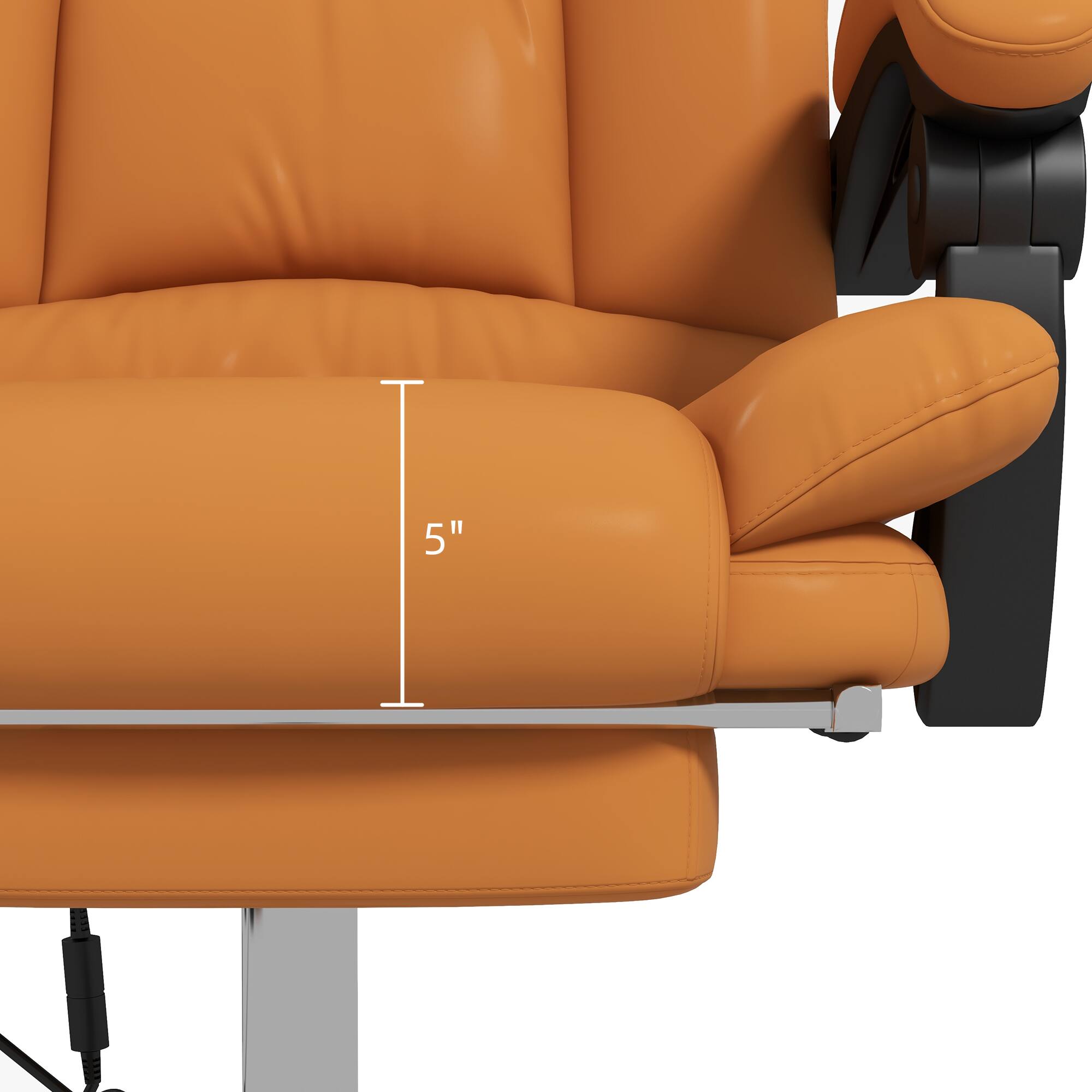 Alt View 8. Vinsetto - Leather Executive Massage Office Chair with 4 Vibration, Reclining w/ Adjustable Height, Swivel Wheels - Light Brown.