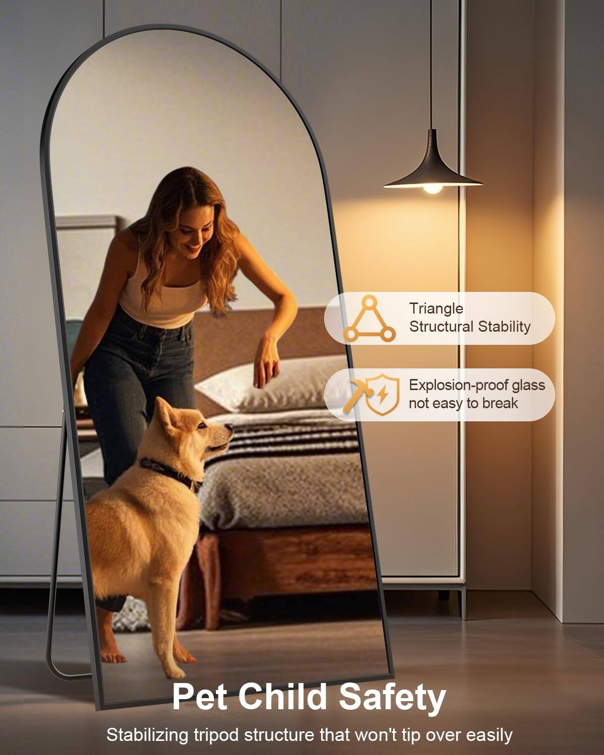 - Triangle Structural Stability
- Explosion-proof glass not easy to break
- Pet Child Safety
- Stabilizing tripod structure that won't tip over easily