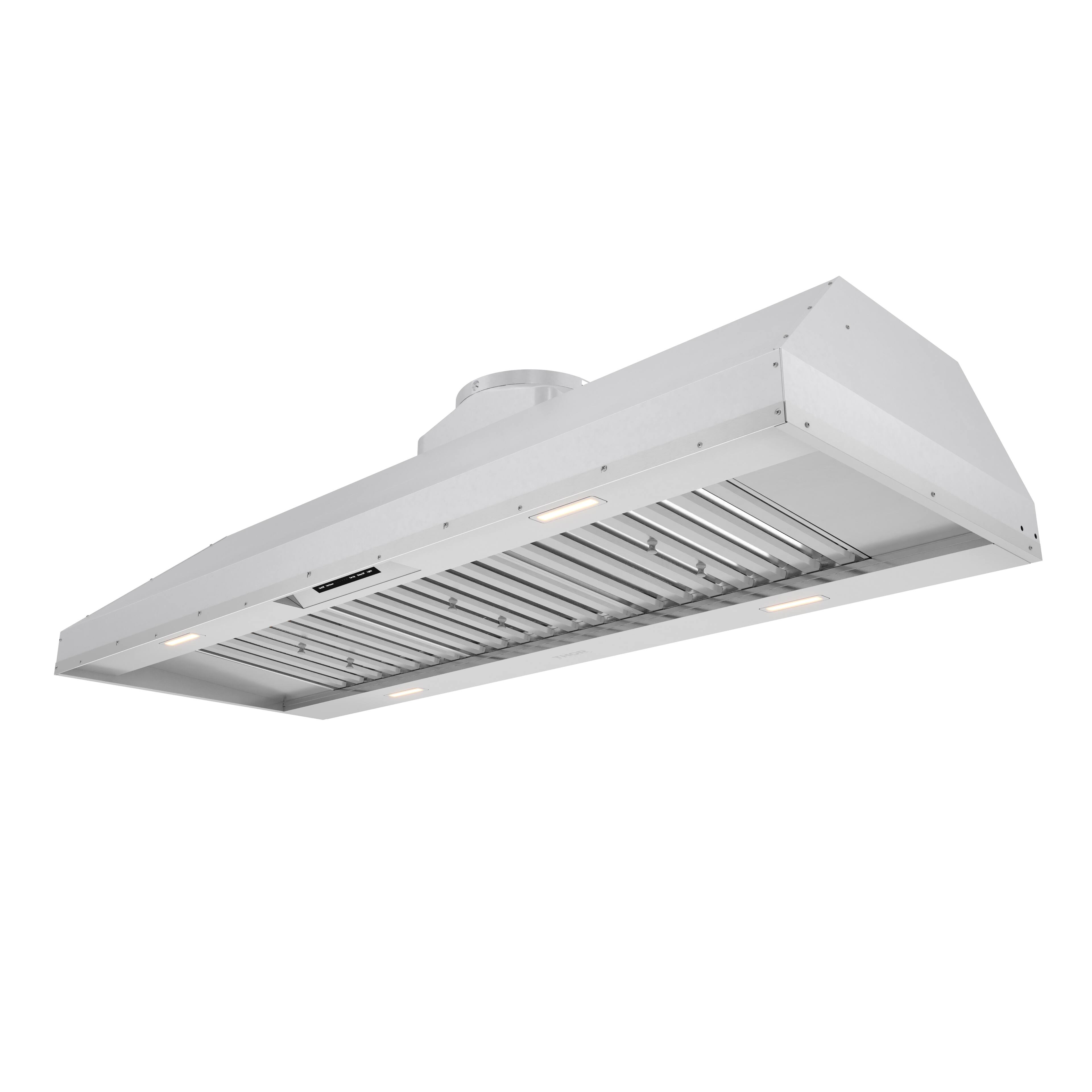 Angle. Thor Kitchen - 60 Inch 1200 CFM Liner Range Hood - Stainless steel.