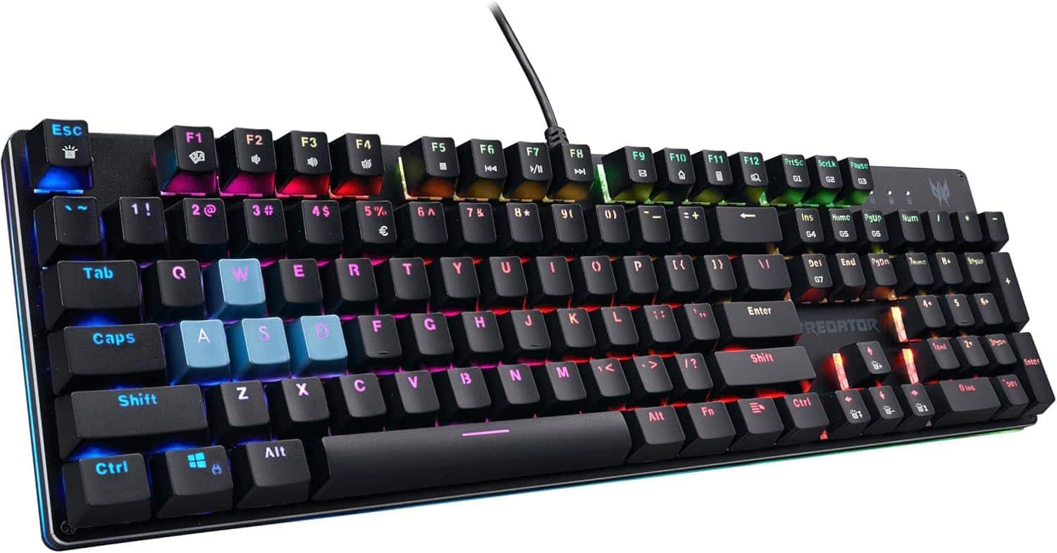 Acer - Predator Aethon 303 Wired RGB Gaming Keyboard – Kailh Blue Switches, 12 Lighting Modes, Anti-Ghosting - Black