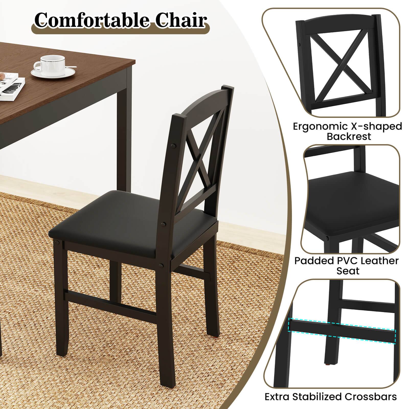 Comfortable Chair
Ergonomic X-shaped Backrest
Padded PVC Leather Seat
Extra Stabilized Crossbars