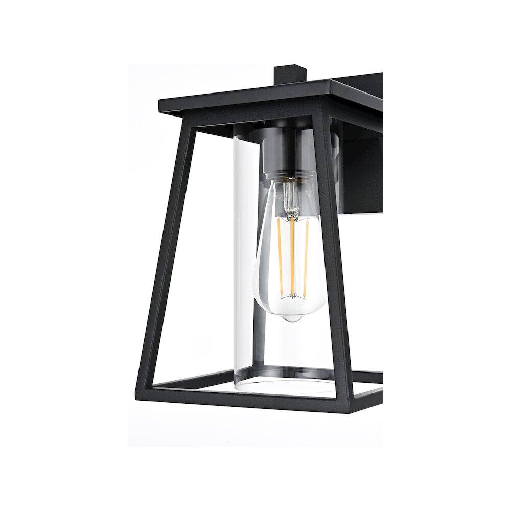 Alt View 2. Elegant Lighting - Lambert 7 inch Outdoor Pendant in Black - Black.
