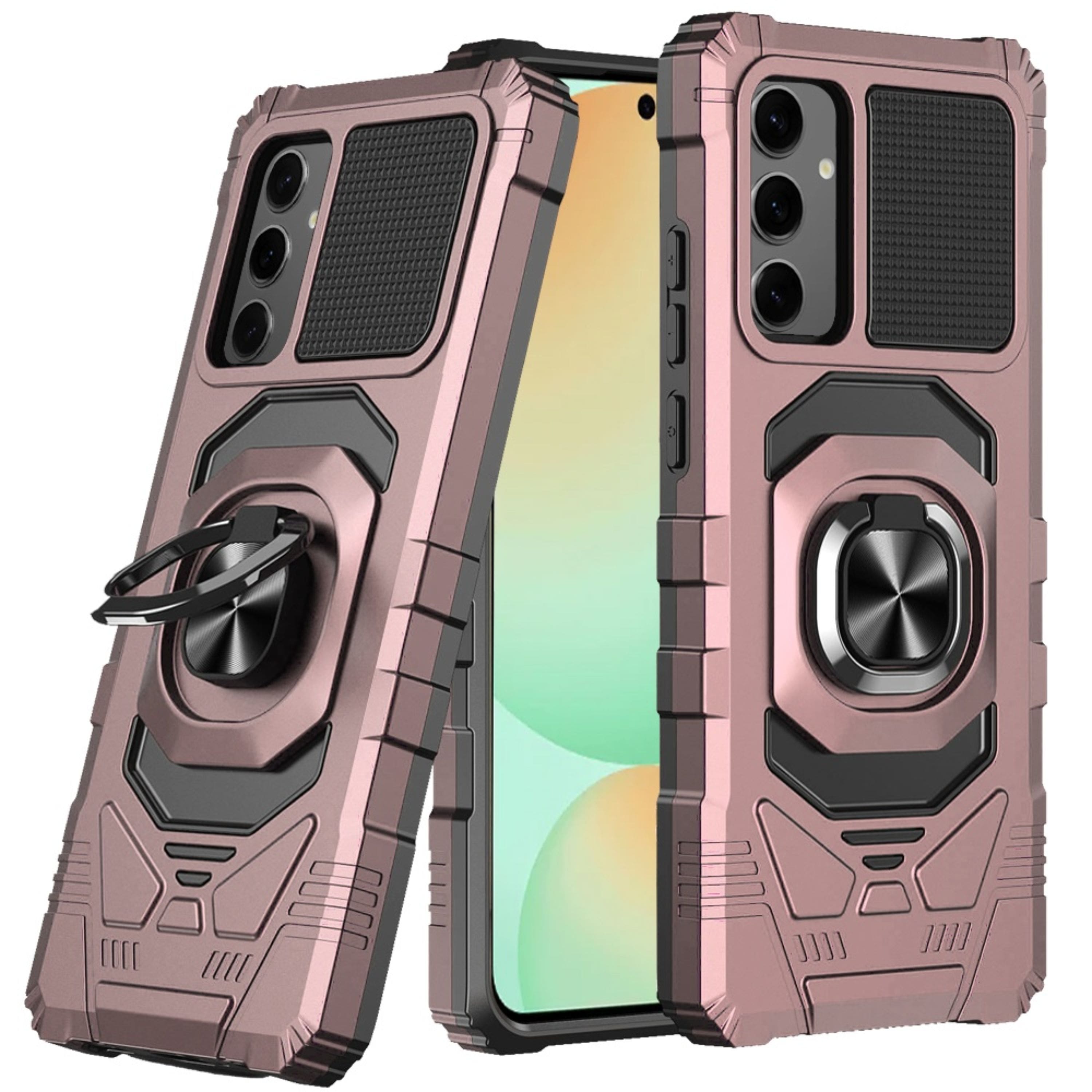 Kitcheniva - Shockproof Dual Layer Magnetic Ring Stand Cover For Samsung Galaxy S24 FE - Rose Gold price history on PriceWatchPro