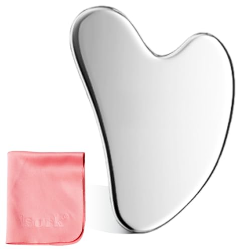 Front. Vulpecula Spade - Stainless Steel Gua Sha Facial Tool with Big Size – Lymphatic Drainage Massager, Jawline Sculpting, & Skin Care | Metal.