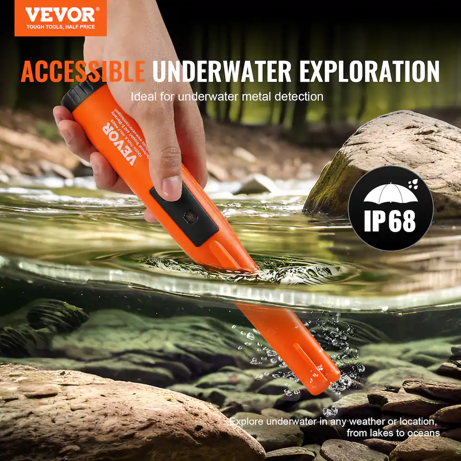 VEVOR Metal Detector Pinpointer, IP68 Fully Waterproof Handheld Pin ...