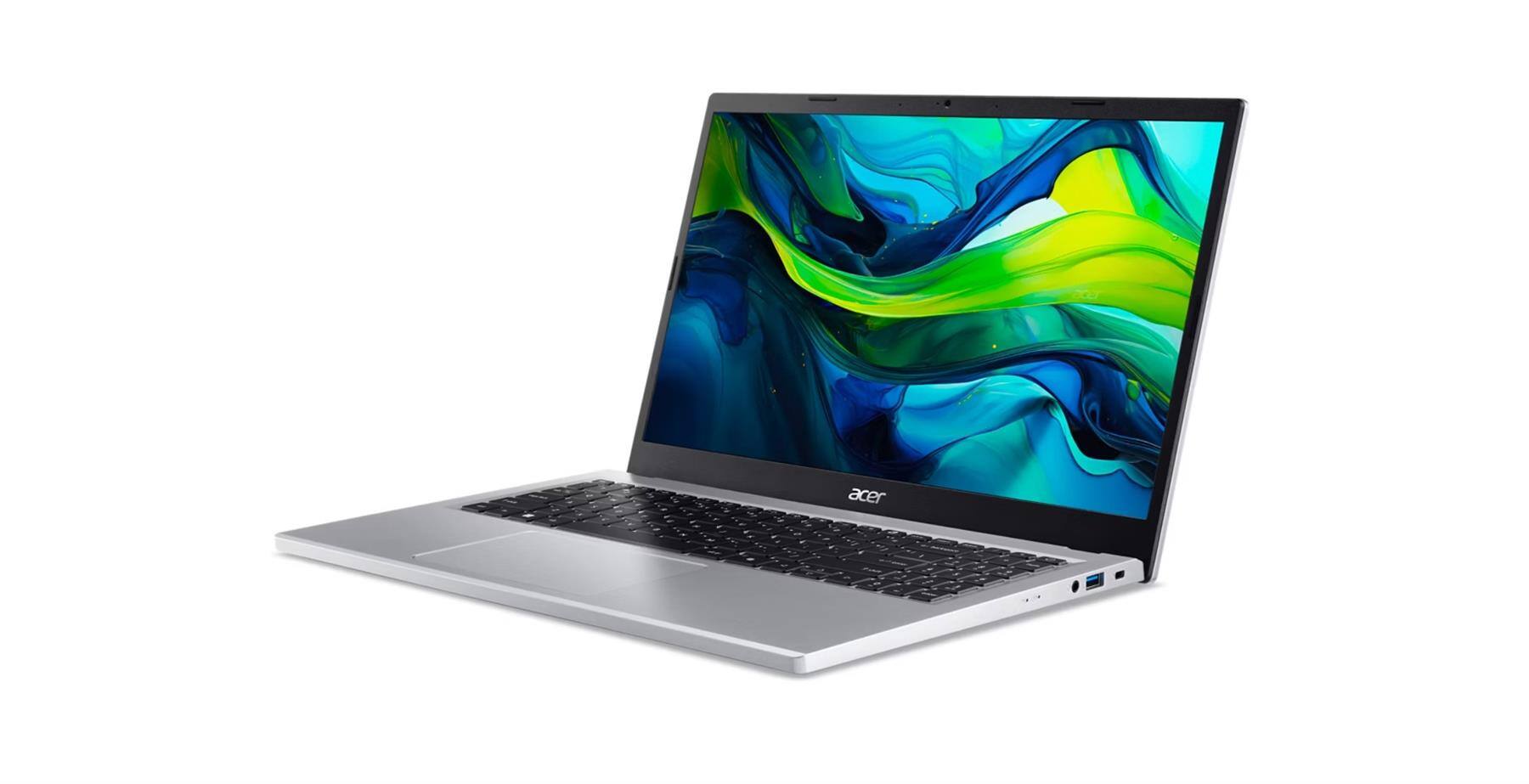 Left. Acer - Aspire Go 15.6" FHD Laptop, Intel Core i3-N305, UHD Graphics, 8GB LPDDR5, 256GB SSD, Wi-Fi 6, Slim Design - Pure Silver.