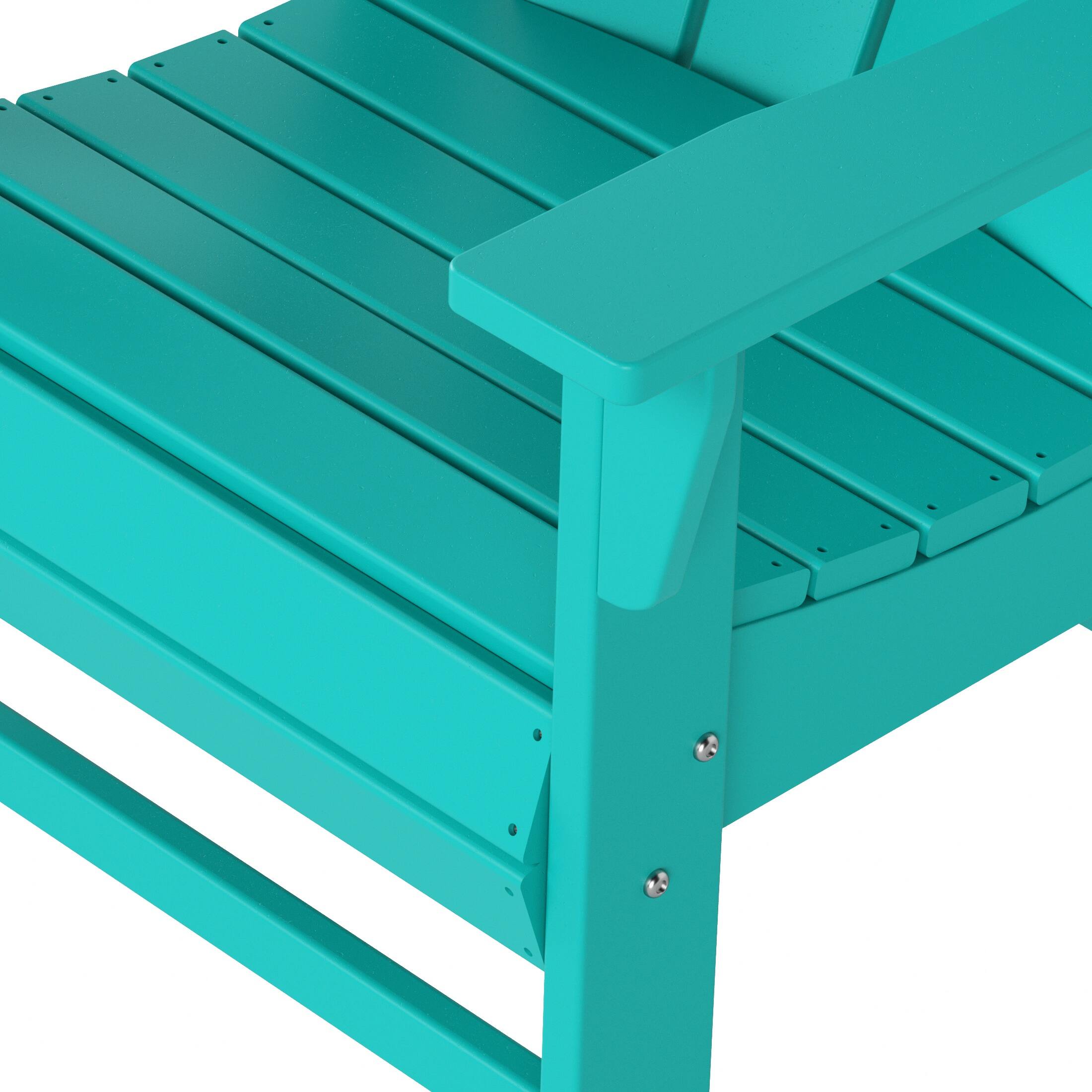 Alt View 4. WestinTrends - WestinTrends Malibu Outdoor Patio HDPE Plastic Adirondack Dining Chair - Turquoise.