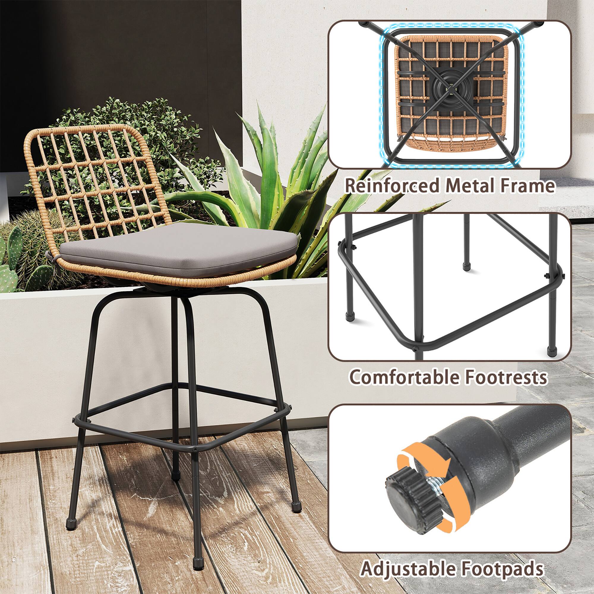 Reinforced Metal Frame, Comfortable Footrests, Adjustable Footpads