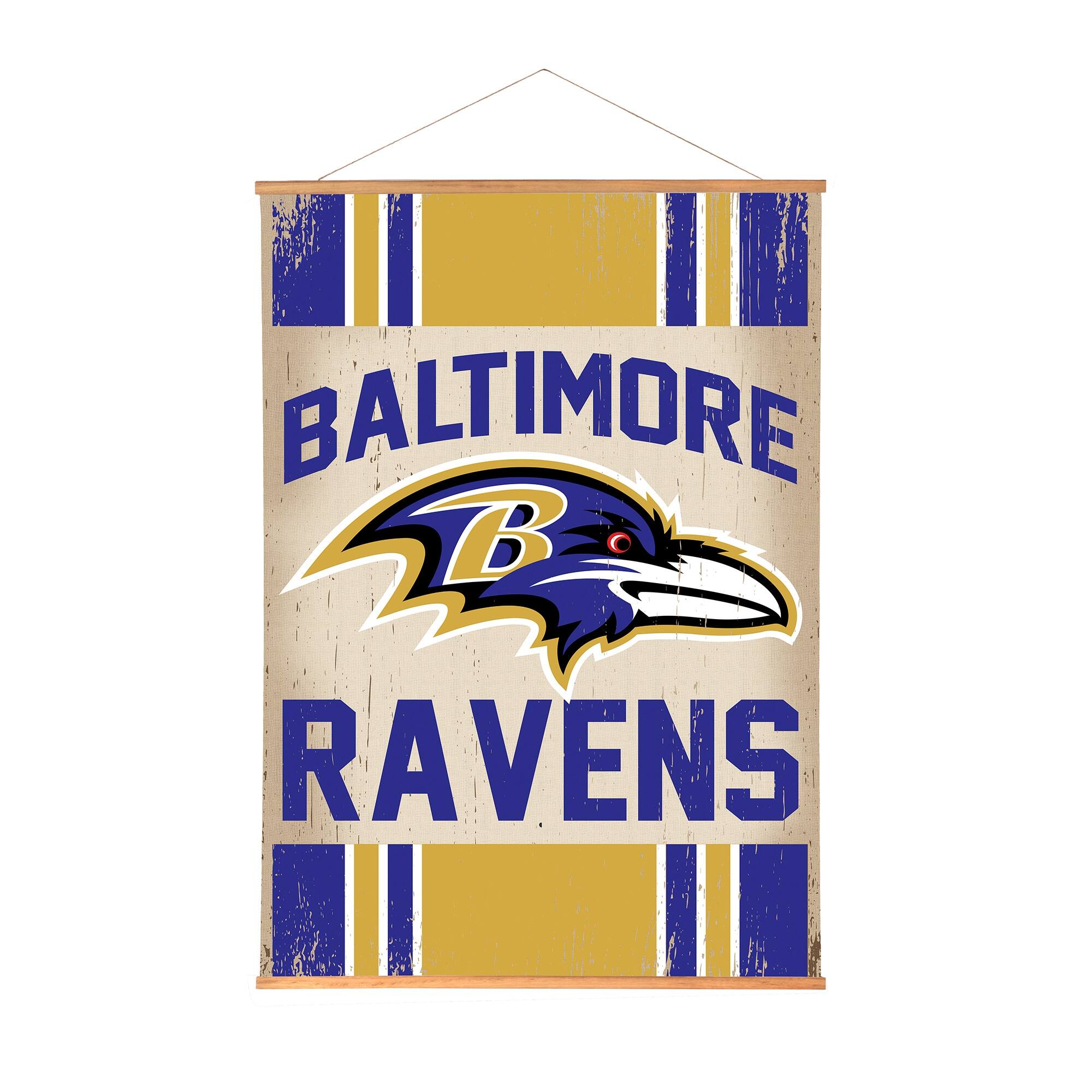 Baltimore Ravens 36" x 54" Large Canvas Wall Art Tapestry with Wood Frame