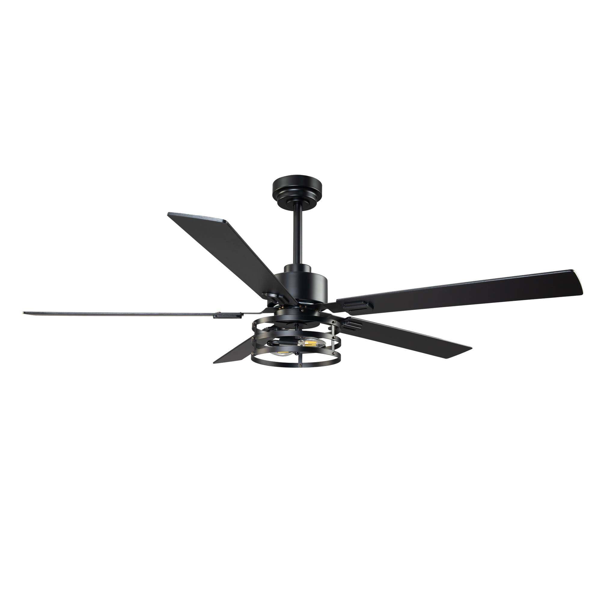 Alt View 4. Vaczon - 60" Smart Ceiling Fan with  App, Remote andReversible Blades - Matte Black.