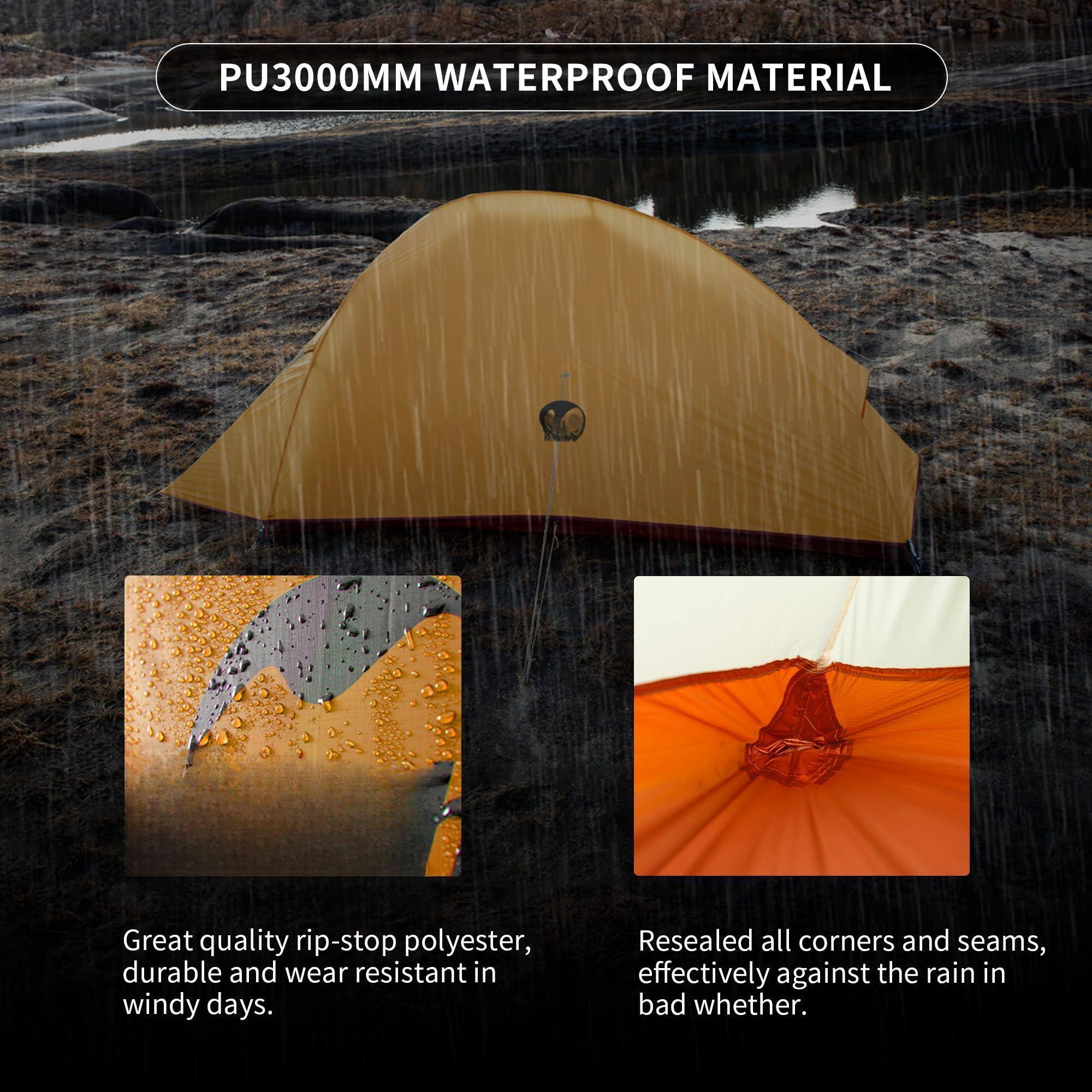 PU3000MM WATERPROOF MATERIAL

Great quality rip-stop polyester, durable and wear resistant in windy days.

Resealed all corners and seams, effectively against the rain in bad weather.