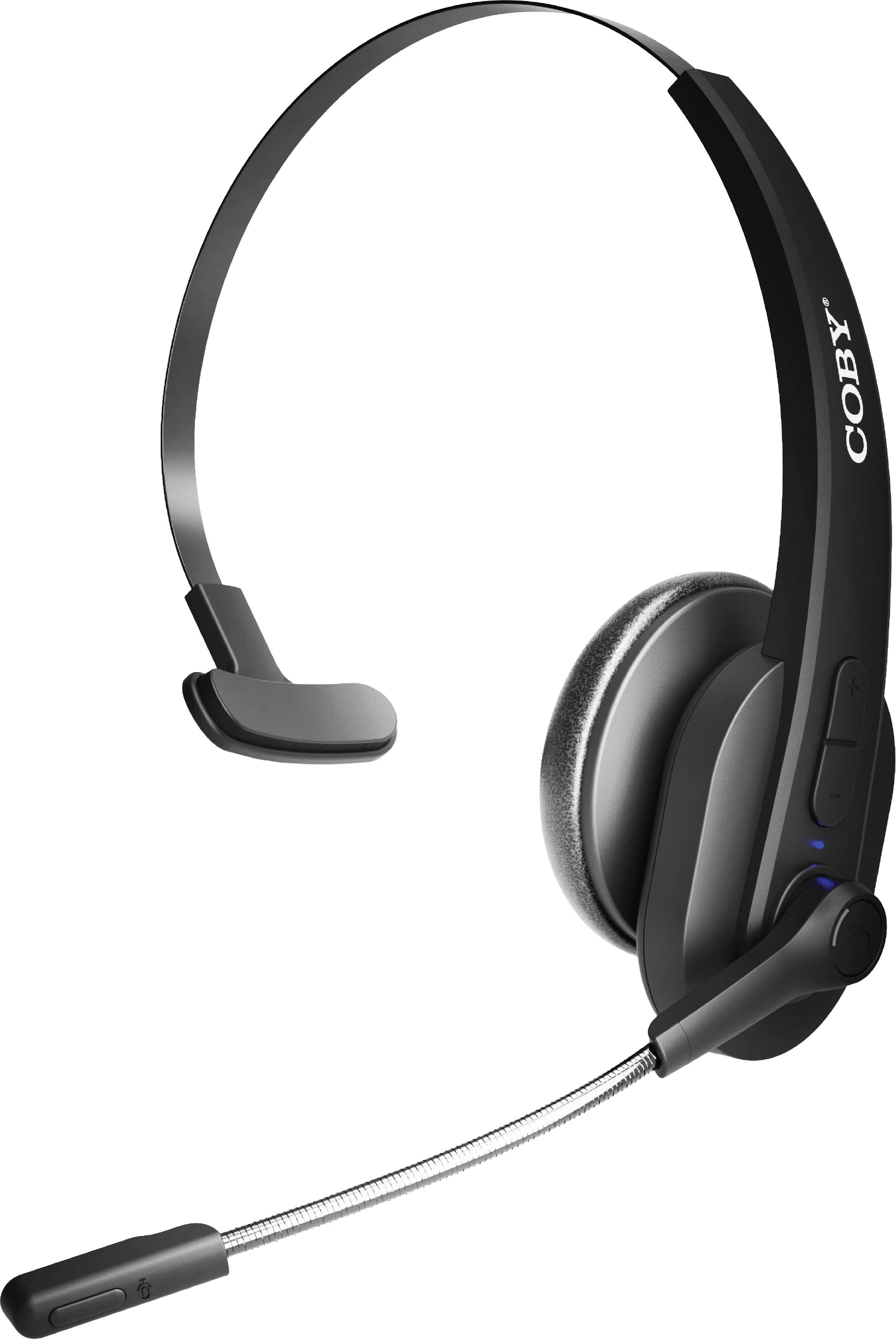 Front. Coby - Wireless USB-C Noise Canceling On-Ear Bluetooth Headset with mic - Black.