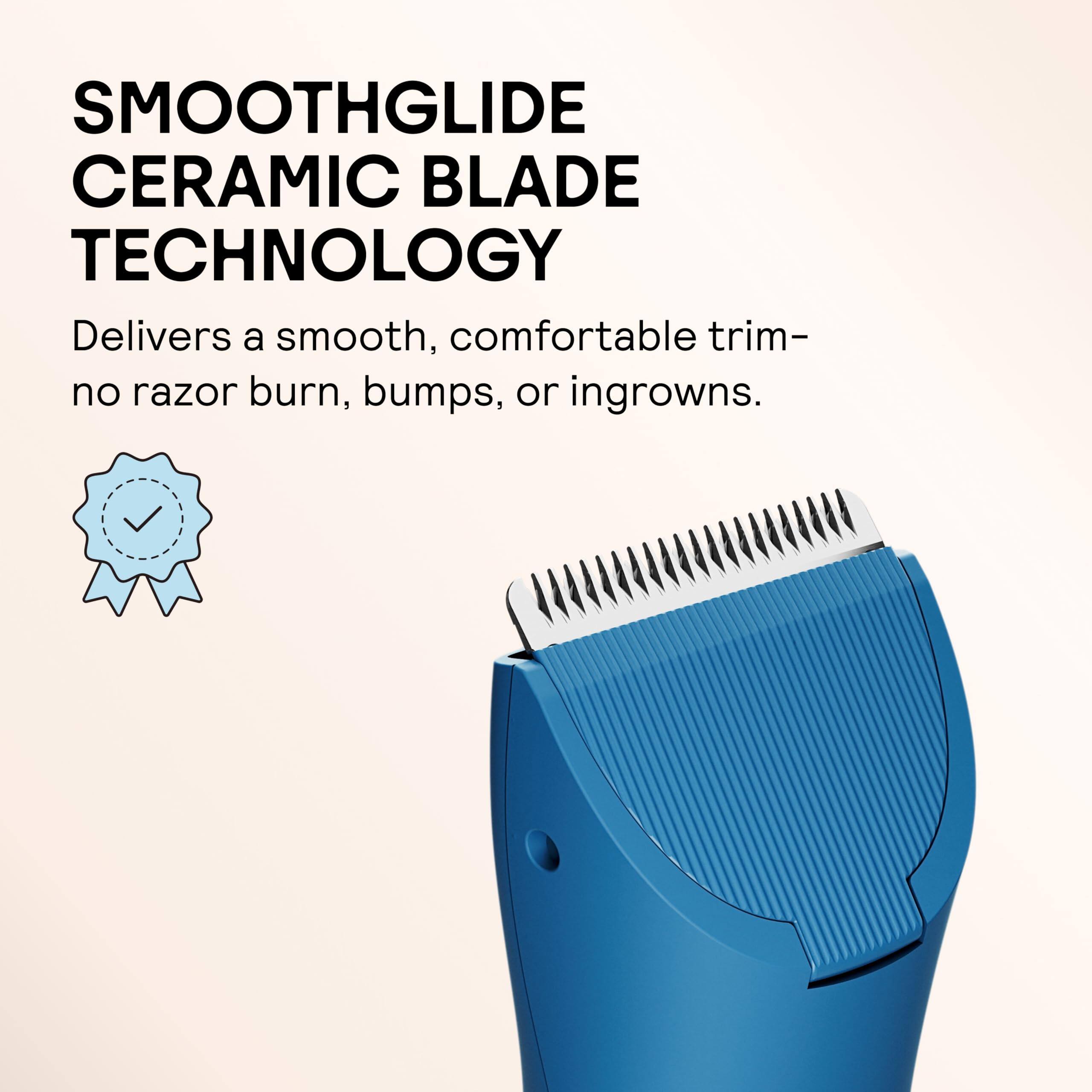 SMOOTHGLIDE CERAMIC BLADE TECHNOLOGY  
Delivers a smooth, comfortable trim—no razor burn, bumps, or ingrowns.