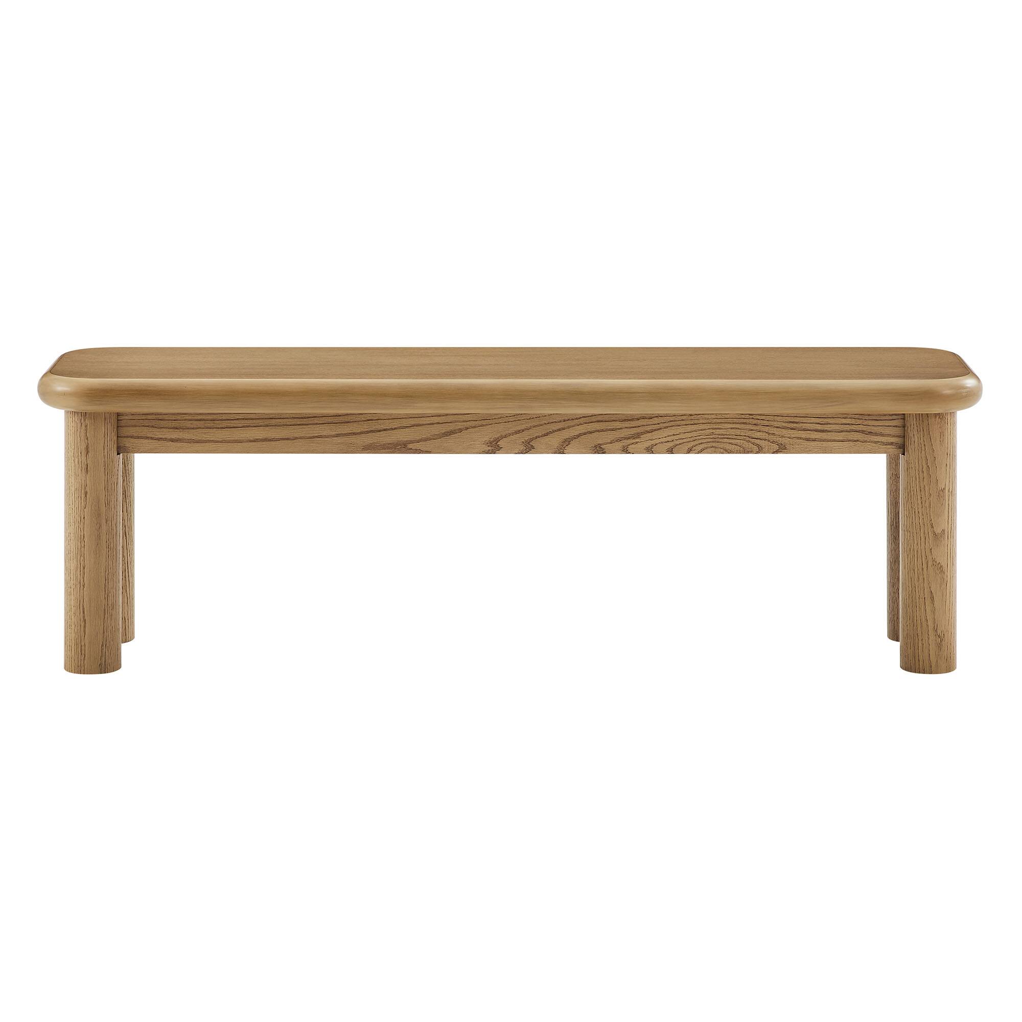 Alt View 4. Modway - Alvia 58" Oak Wood Bench by Modway - Weathered Oak.