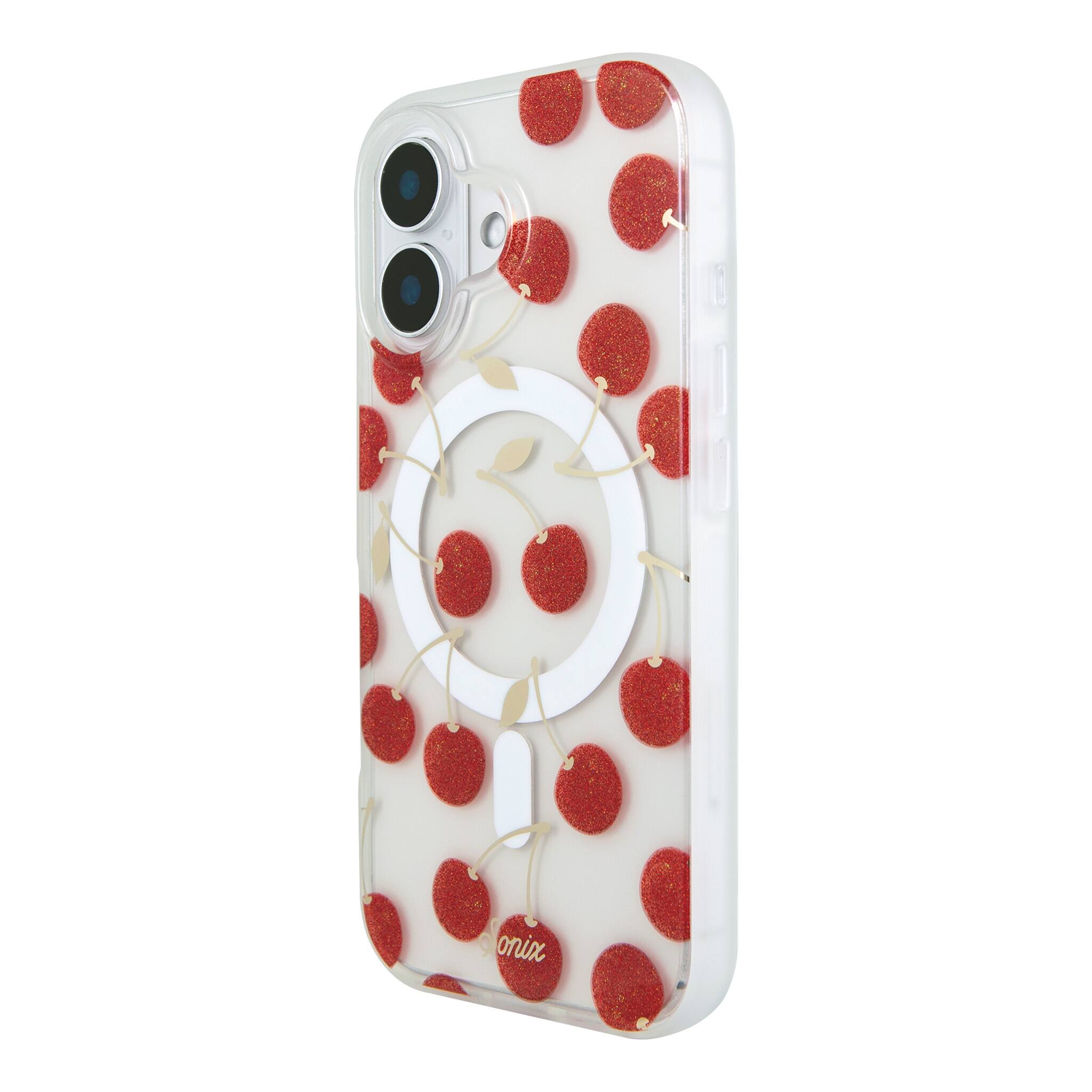 Left. Sonix - iPhone 16 Case Cherry On Top - Red.