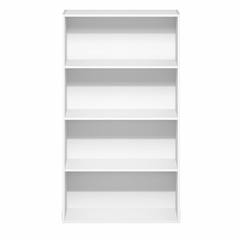Left. Furinno - JAYA Book Shelf, 4-Tier Book Shelf, Bookcase with Open Shelving, Standing Bookshelf, 9.5 x 23.6 x 41.9 - White.