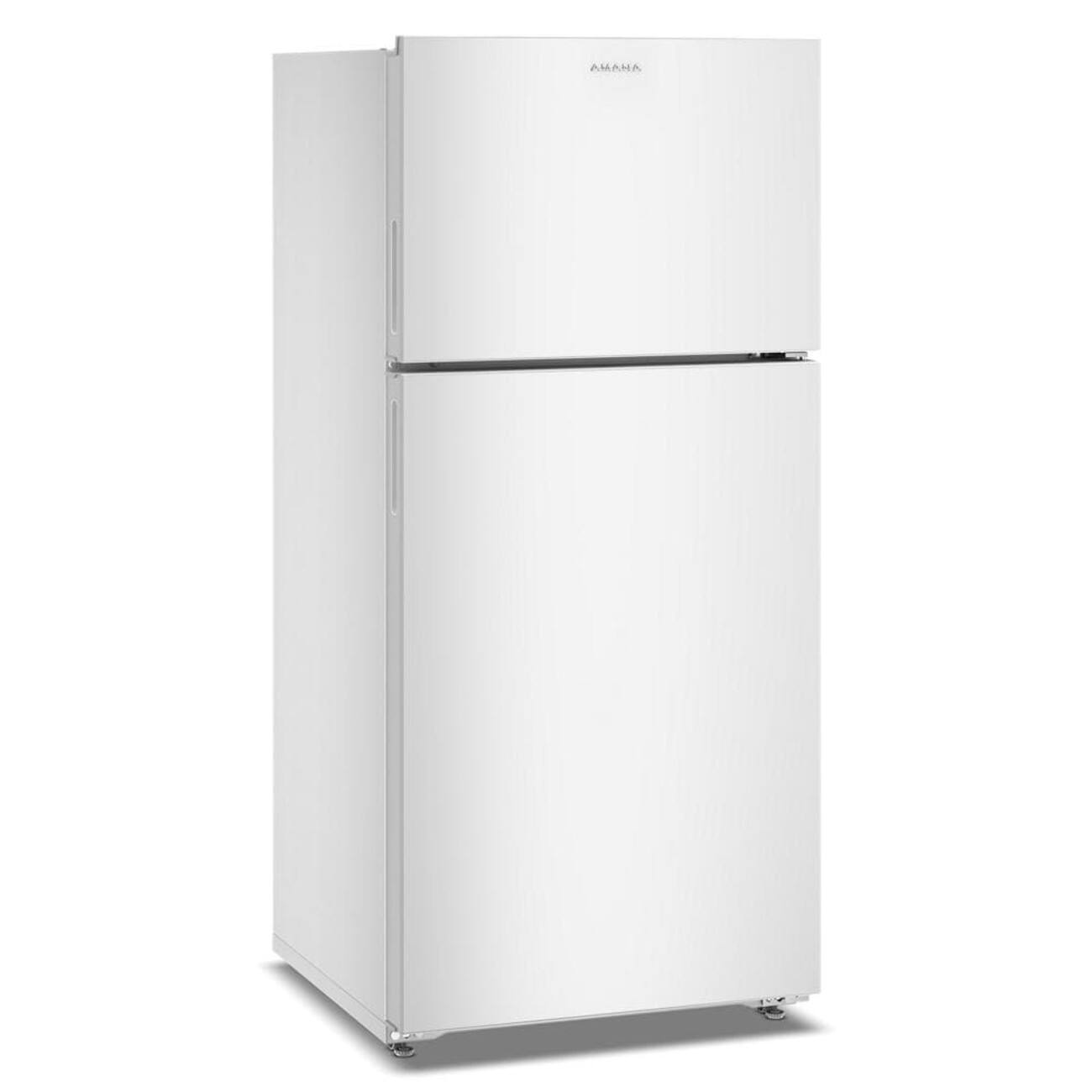 Angle. Amana - 28 in. Wide 14 cu. ft. Top-Freezer Refrigerator With A Large Crisper Drawer - White.