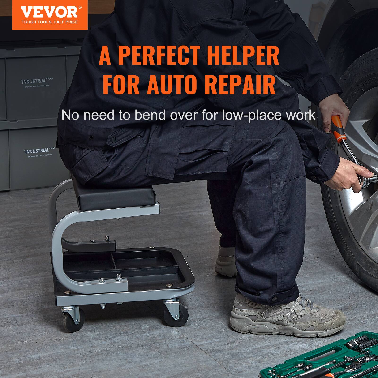 VEVOR TOUGH TOOLS, HALF PRICE - "INDUSTRIAL" - A PERFECT HELPER FOR AUTO REPAIR No need to bend over for low-place work