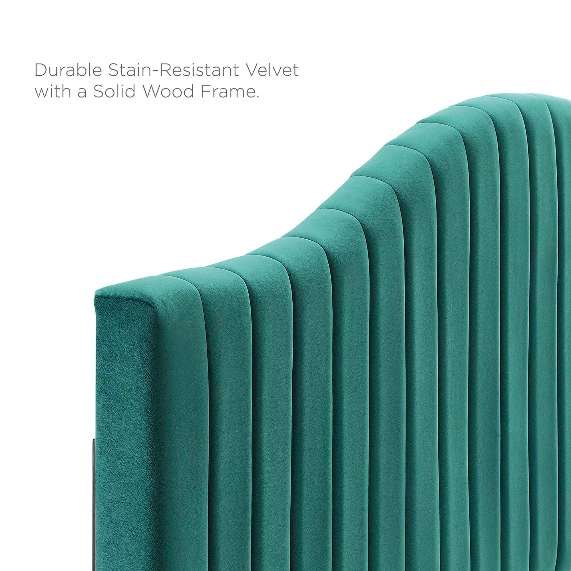 Durable Stain-Resistant Velvet with a Solid Wood Frame.