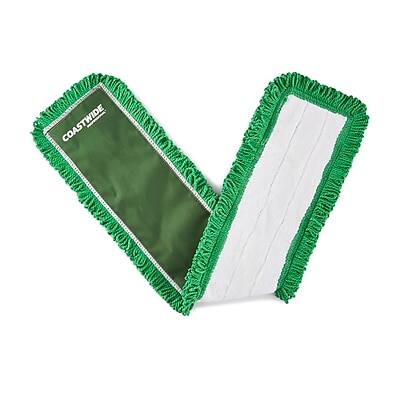 Front. Coastwide Professional - Coastwide Professional™ Looped-End Dust Mop Head, Microfiber, 36" x 5", Green (CW56771) - Green.