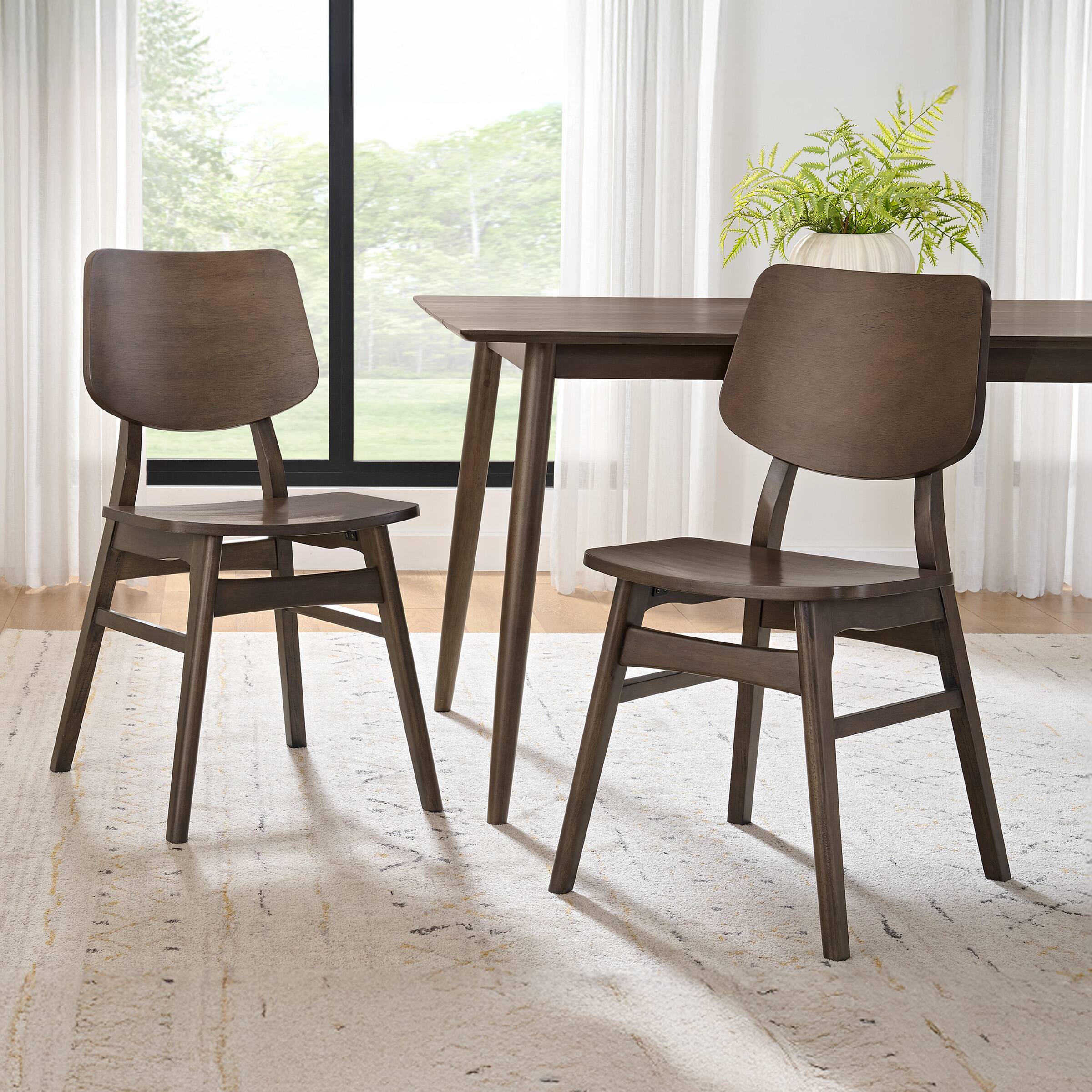 Alt View 1. Alaterre Furniture - Set of 2 Dining Chairs - Warm Walnut.
