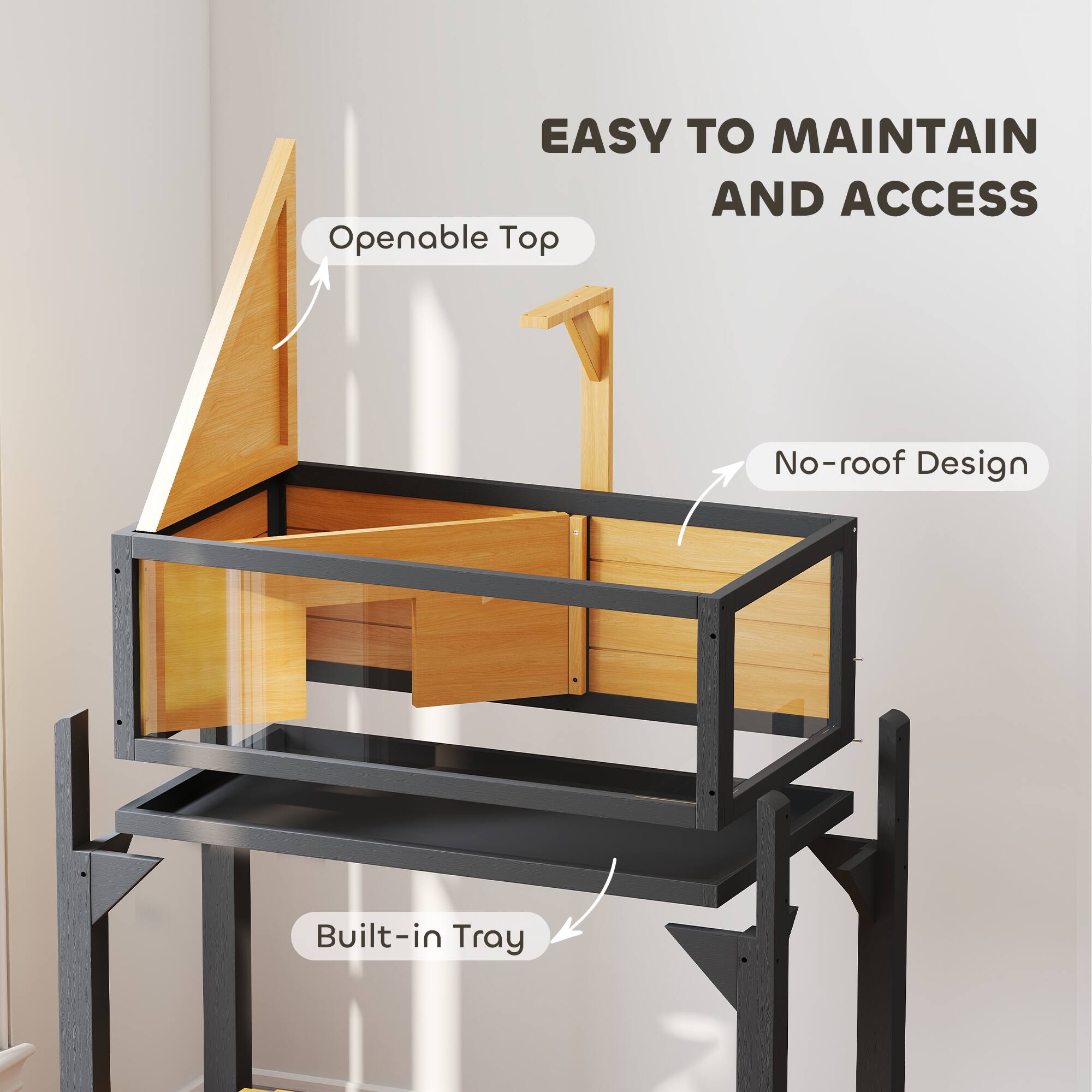 EASY TO MAINTAIN AND ACCESS

- Openable Top
- No-roof Design
- Built-in Tray