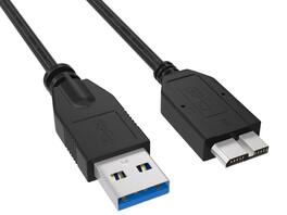 Cable Leader - USB 3.0 USB-A to Micro-B SuperSpeed Cable, 5Gbps for External Hard Drive, Portable SSD, Enclosure - Black