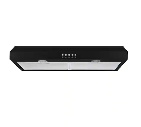 Front. Winflo - Winflo 30 inch Convertible 330-CFM Black Under Cabinet Range Hood - Black.