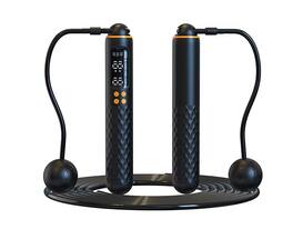 Cluzine - Smart Counting Jump Rope Adjustable Weight ABS Fitness Skipping Rope for Home Training - Black
