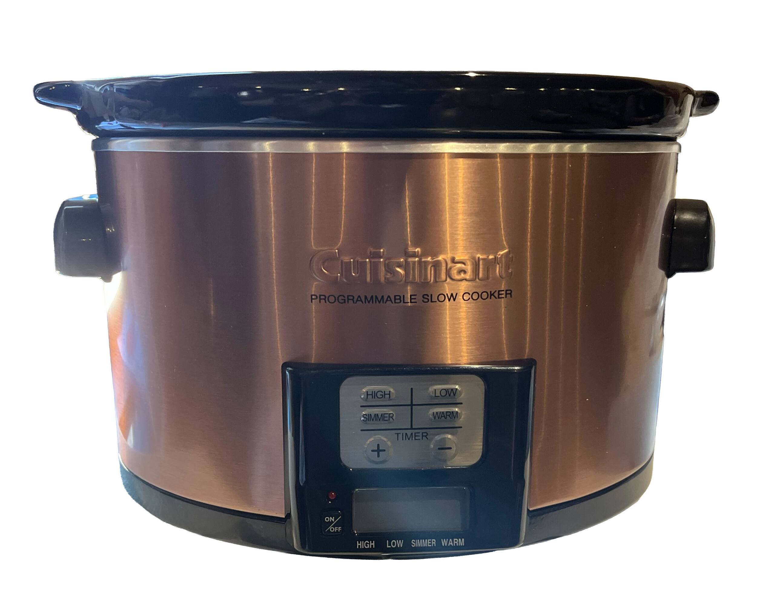 Cuisinart Programmable Slow Cooker  
High Low Simmer Warm Timer + On Off High Low Simmer Warm