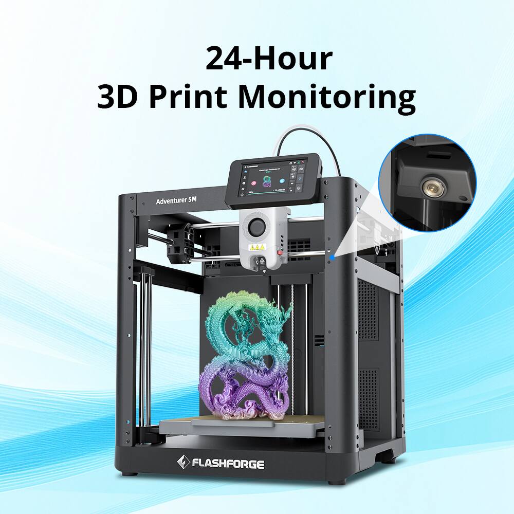 24-Hour 3D Print Monitoring

Adventurer 5M

FLASHFORGE