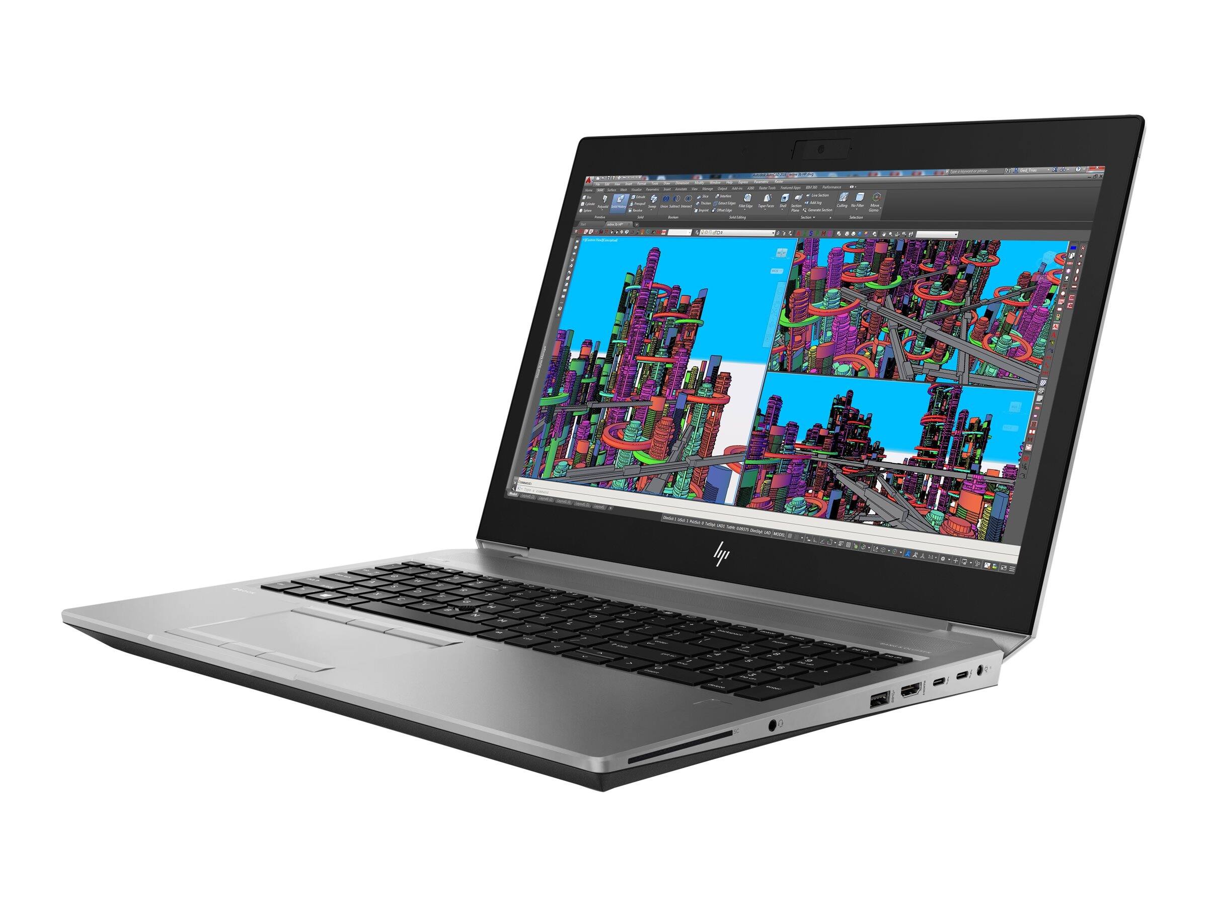 Alt View 1. HP - ZBook 15 G5 15.6" FHD Intel Core i7-8850H 2.6 GHz up to 4.3 GHz 32 GB 256GB SSD Quadro P2000 Windows 11 Pro Laptop - Gray.