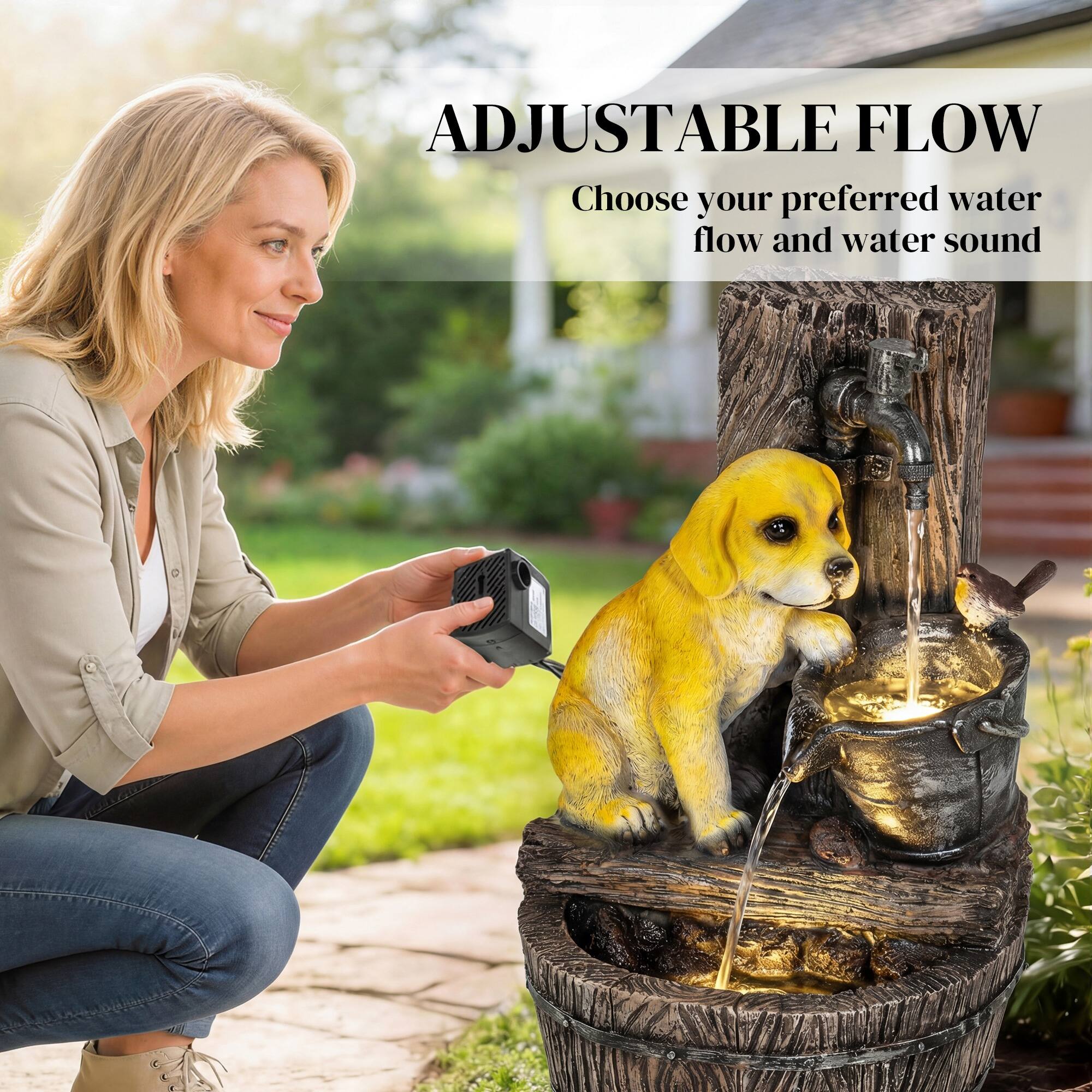 ADJUSTABLE FLOW  
Choose your preferred water flow and water sound