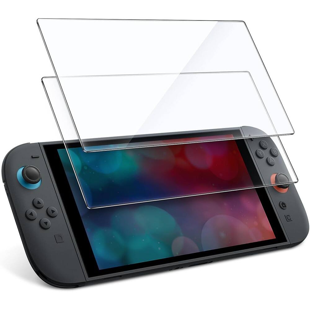 Front. PARKER SLATER - 2-pack Nintendo Switch 2 screen protectors 2025, 9H tempered glass, anti-scratch, HD clear, full coverage film..