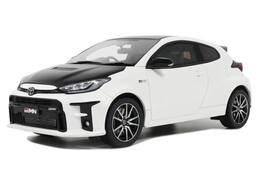 2022 Toyota GRMN Yaris RHD Platinum White Pearl with Black Hood and Top Limited Edition 1/18 Model Car by Otto Mobile