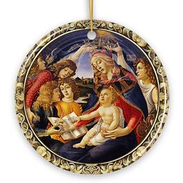 OrnamentallyYou - Madonna and Child Famous Botticelli Art Painting Ornament of the Renaissance Medici Family - Multi-colored