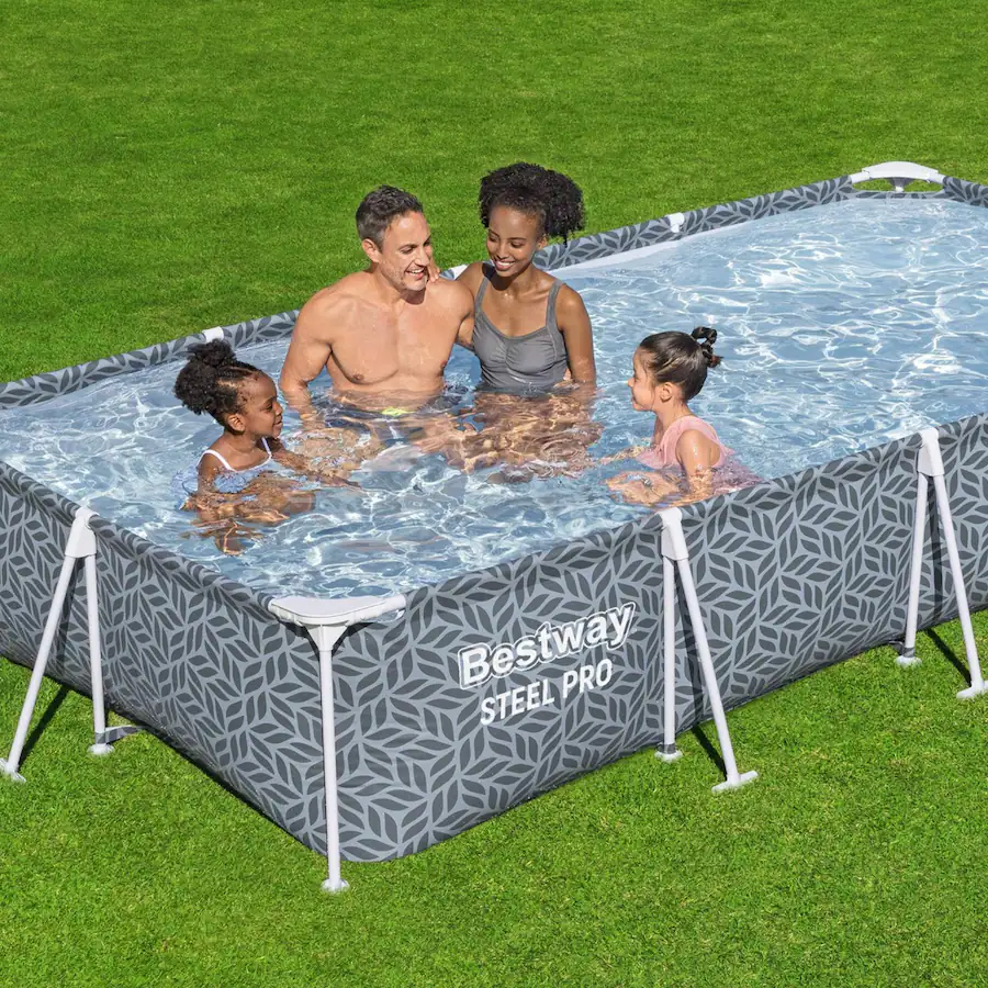 Bestway Steel Pro Rectangle Above Ground Swimming Pool Set, 12' x 6'7 ...