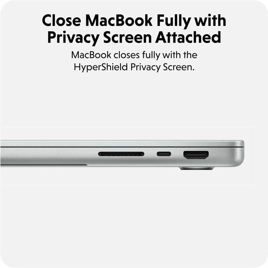 Close MacBook Fully with Privacy Screen Attached

MacBook closes fully with the HyperShield Privacy Screen.