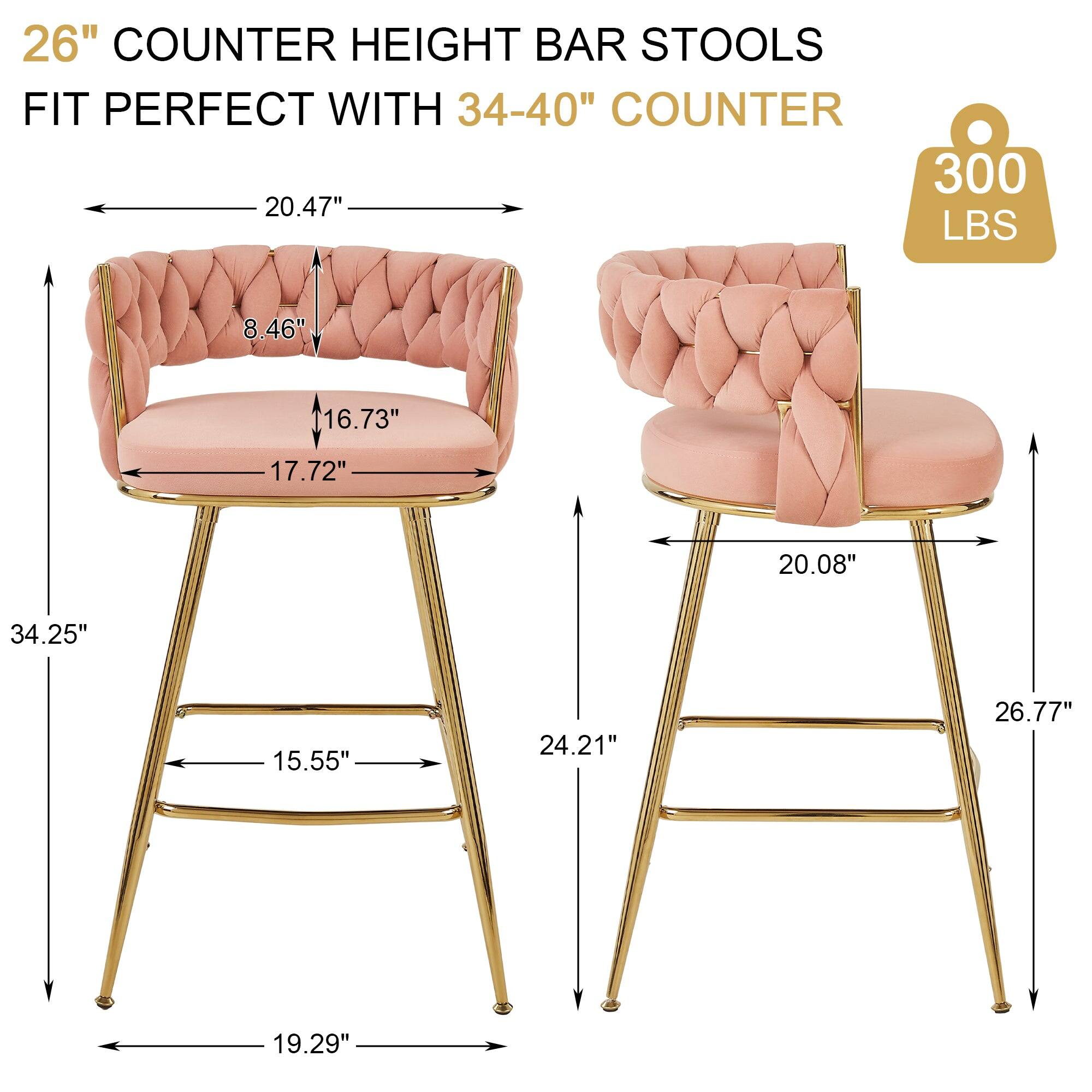26" COUNTER HEIGHT BAR STOOLS  
FIT PERFECT WITH 34-40" COUNTER  

300 LBS  

- 20.47"  
- 8.46"  
- 16.73"  
- 17.72"  
- 34.25"  
- 15.55"  
- 19.29"  
- 20.08"  
- 24.21"  
- 26.77"
