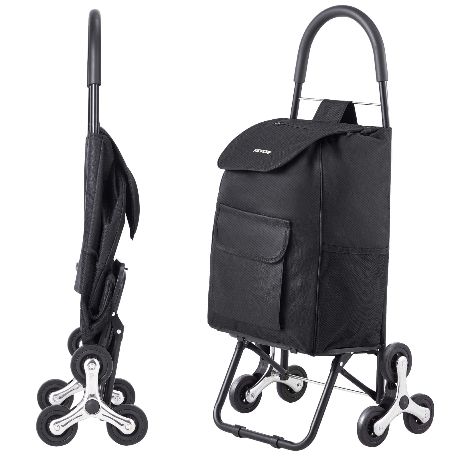 VEVOR - Stair Climber Trolley Dolly,36L Folding Shopping Cart,Grocery Cart Trolley Laundry Stair Climbing Handcart with 6 Wheels - Black price history on PriceWatchPro