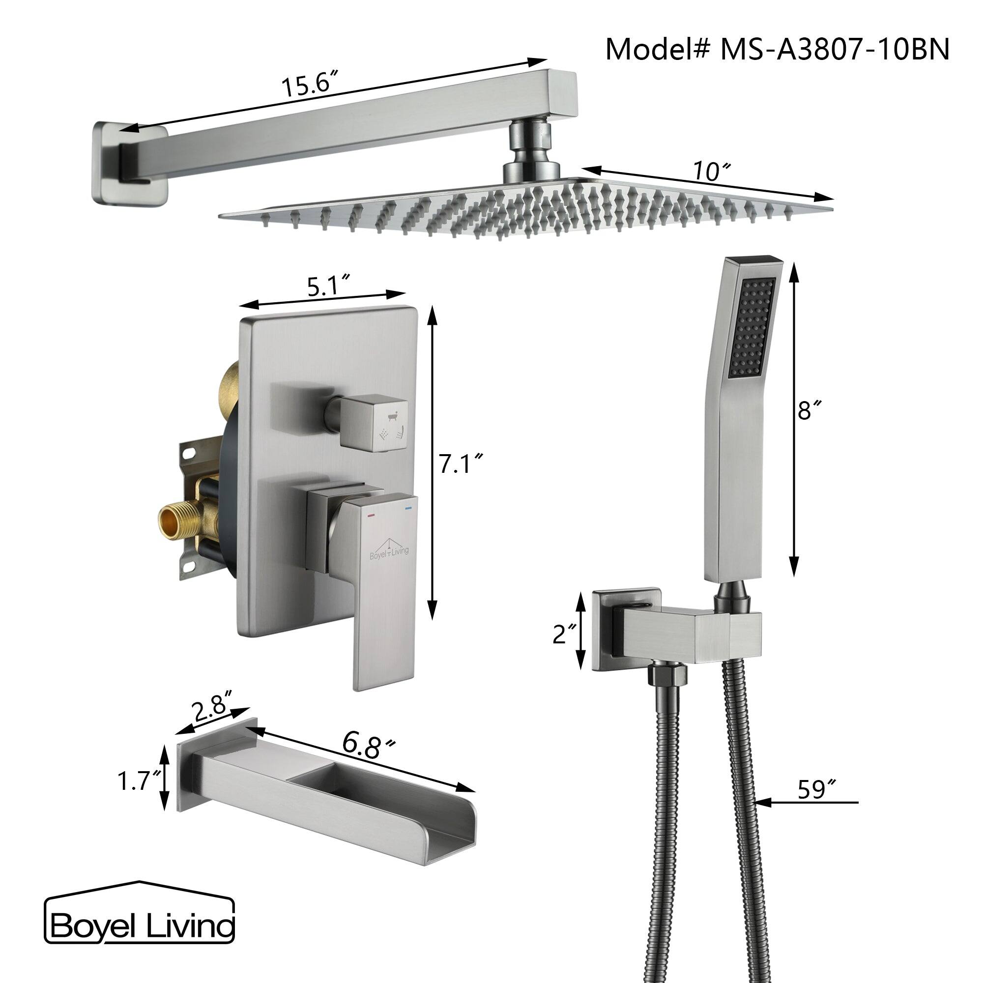 15.6" Model# MS-A3807-10BN 10" 5.1" 8" 7.1" Boyel Living 2 2.8" 1.7" 6.8" 59"