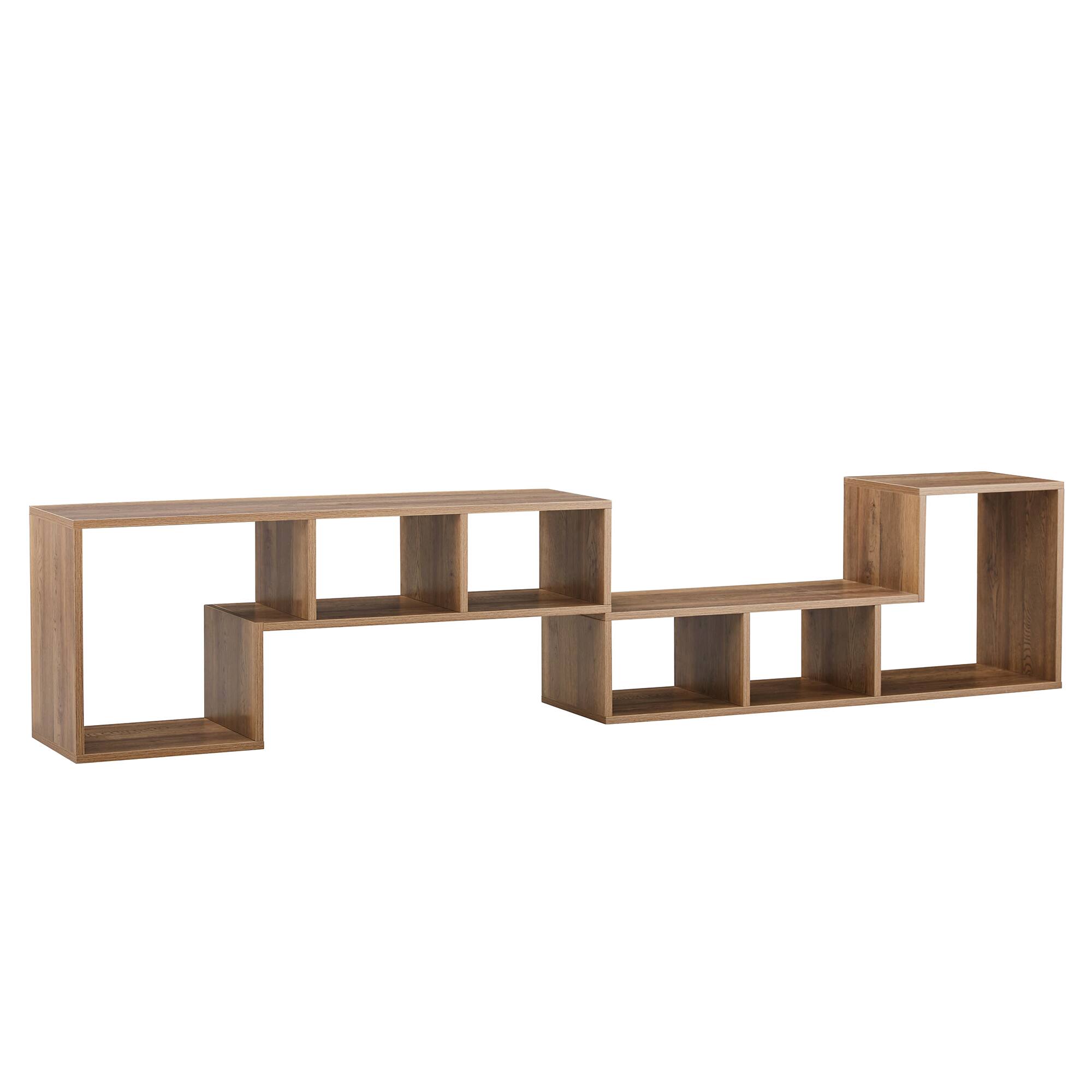 Alt View 10. Loheer - Loheer- 4.6ft L Shaped TV Stand Modular Entertainment Center with Open Storage Cube Shelves for Gaming - Wood.