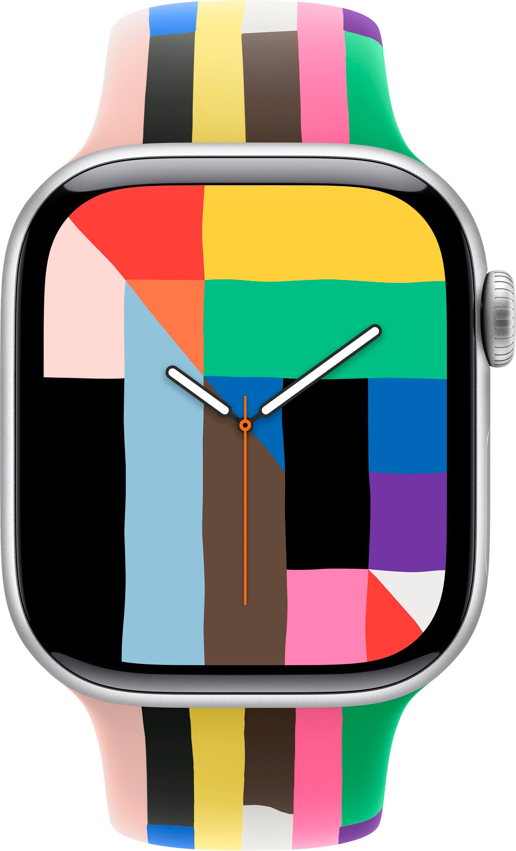 Left. Apple - 42mm Pride Edition Sport Band - S/M - Pride Edition.