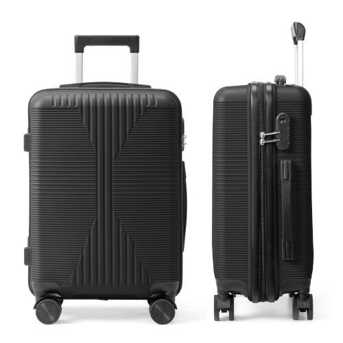 Alt View 8. Winado - 20" Hardshell Carry On Luggage with Spinner Wheels Lightweight PP Hardside Small Suitcase with Built-in Lock - Black.