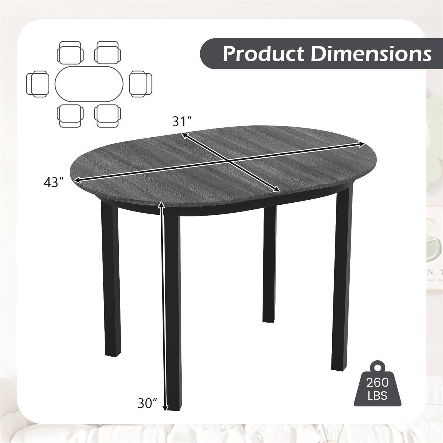 Product Dimensions: 31" x 43" x 30"  
Weight Capacity: 260 LBS