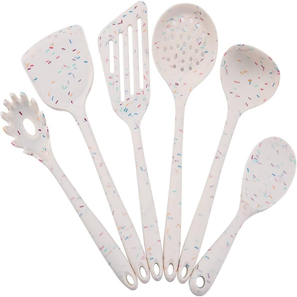 RTMB - Six-piece set of silicone kitchen utensils, silicone cooking utensils - White
