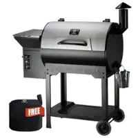 Z GRILLS - ZPG-7002B3E with 697 sq.in. , 8-in-1 BBQ Pellet Grill & Smoker Auto Temperature Control with Cover - Stainless Steel - Front_Zoom