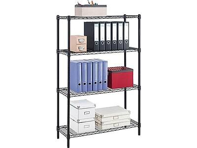 Alt View 3. Whalen - 4-Shelf Wire Unit, 36"W - Black.